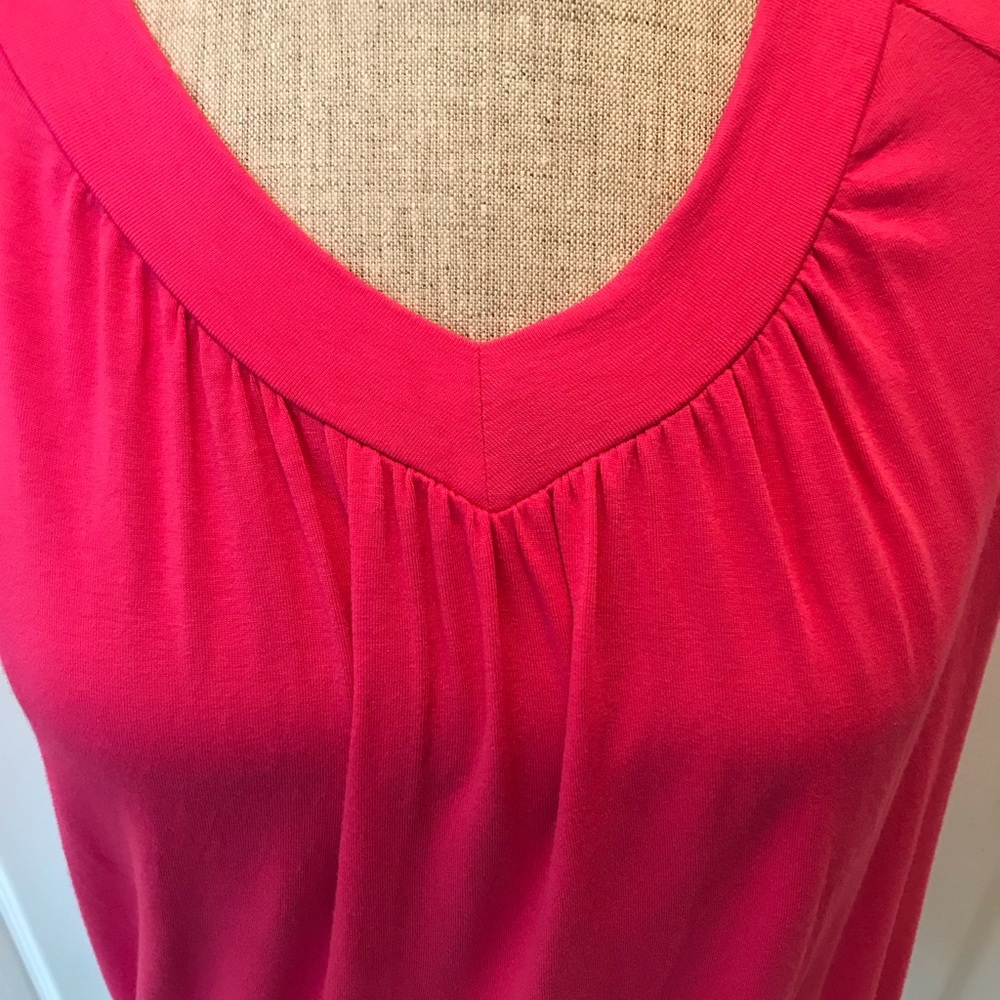 JM Collection v-neck smocked blouson top - Picture 5 of 11